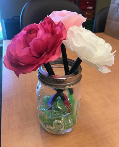 Flower Pens in Mason Jar